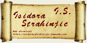 Isidora Strahinjić vizit kartica
